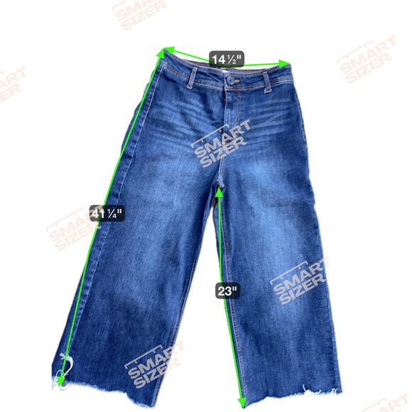 Oat NY Wide Leg Cropped Frayed EUC 10|30 High Waist - Picture 2 of 6